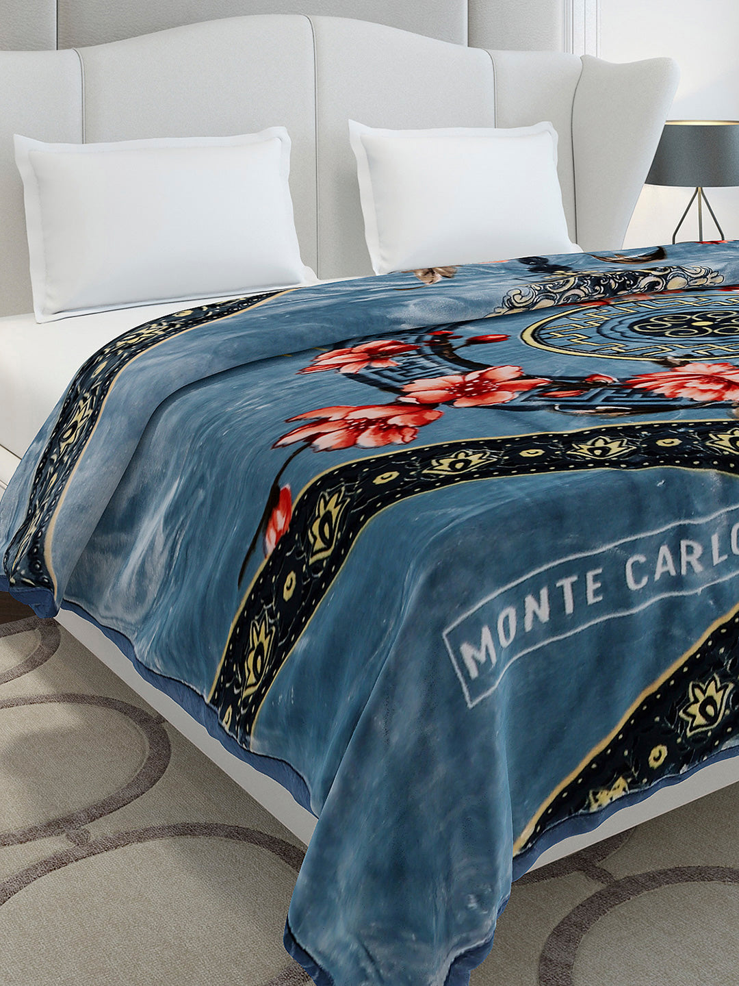 Printed Double Bed 2 Ply, 1136 GSM Blanket for Heavy Winter - (Monarch)