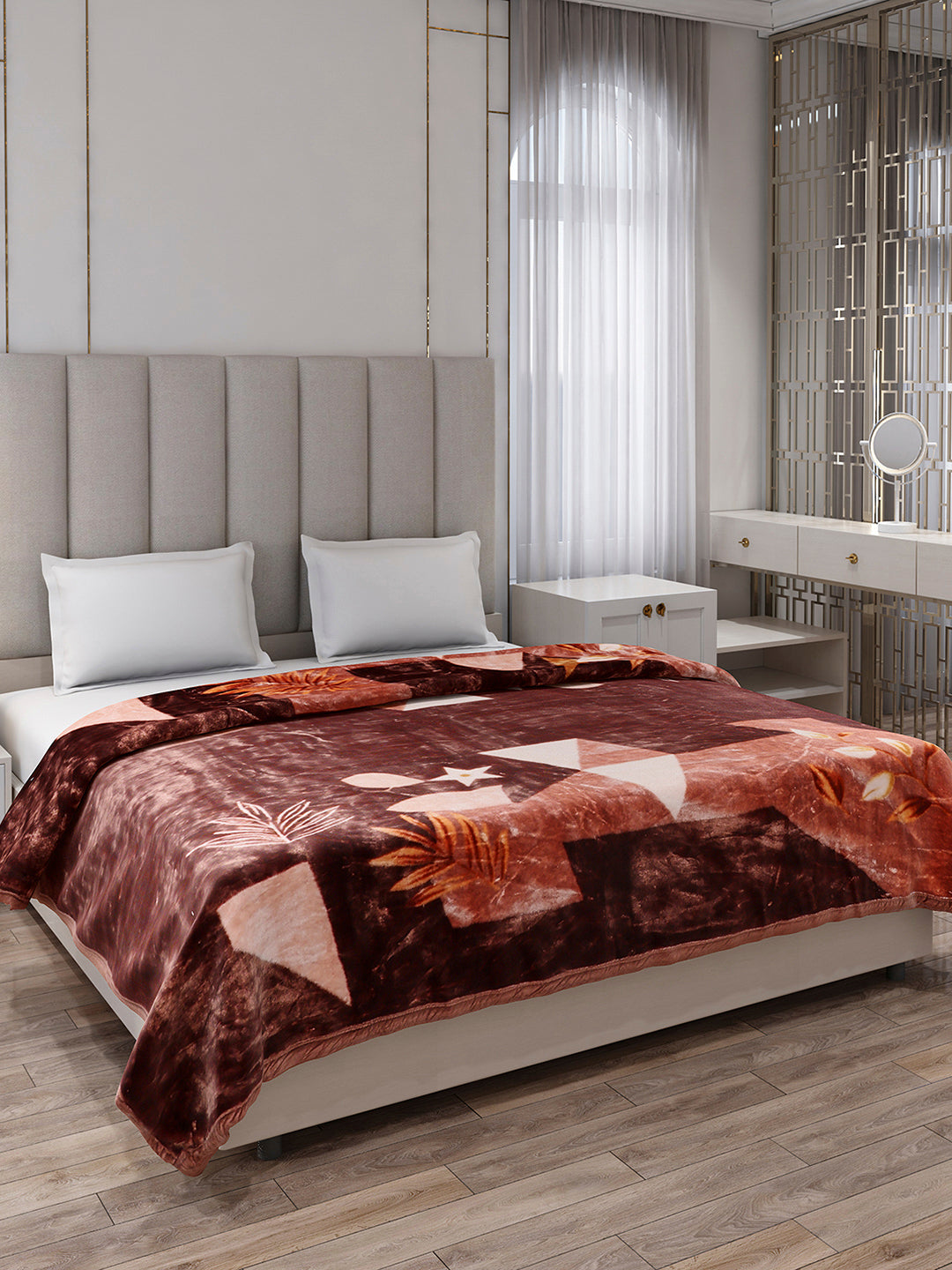 Printed Double Bed 2 Ply, 871 GSM Blanket for Heavy Winter - (Moon Valley Box)