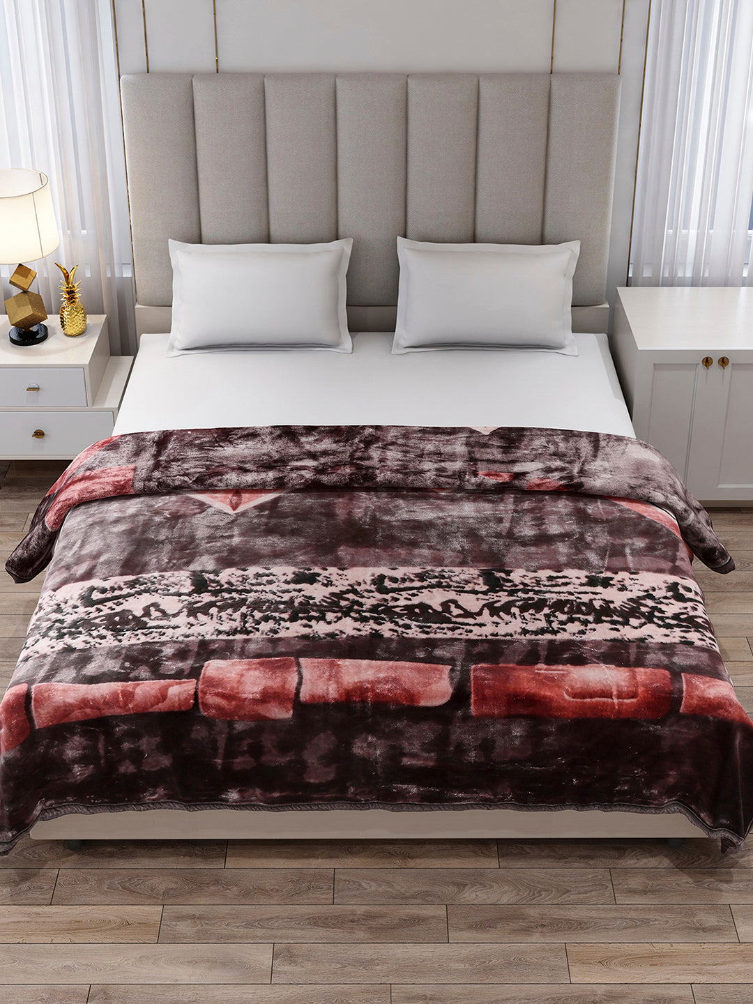 Printed Double Bed 2 Ply, 871 GSM Blanket for Heavy Winter - (Moon Valley Box)
