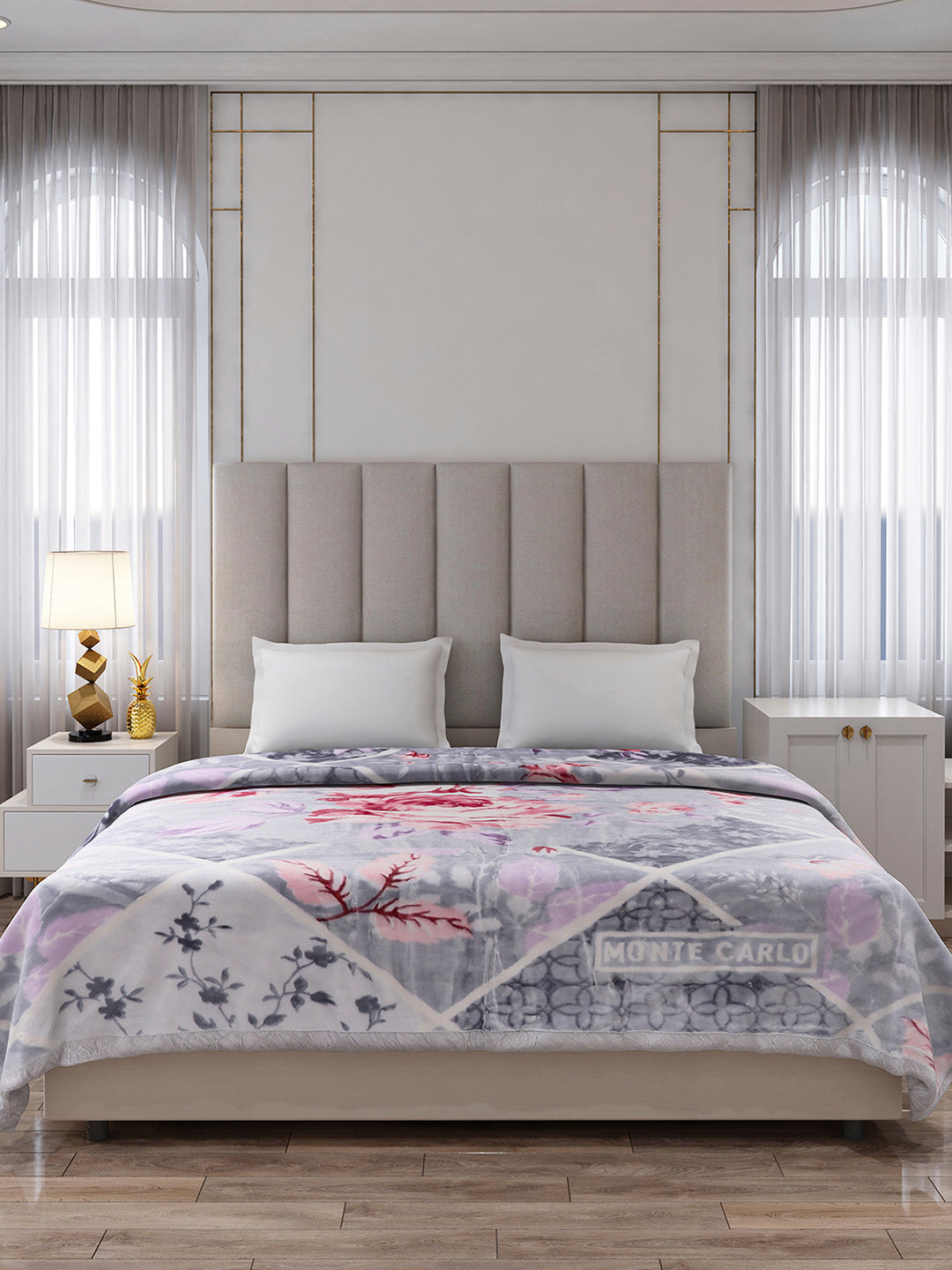 Printed Double Bed 2 Ply, 871 GSM Blanket for Heavy Winter - (Moon Valley Plus)