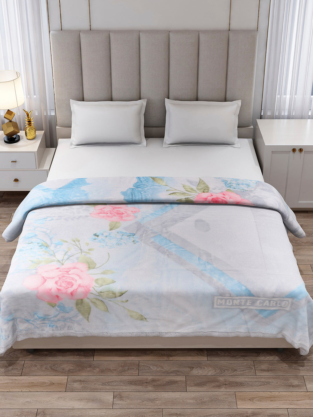 Printed Double Bed 2 Ply, 871 GSM Blanket for Heavy Winter - (Moon Valley Plus)