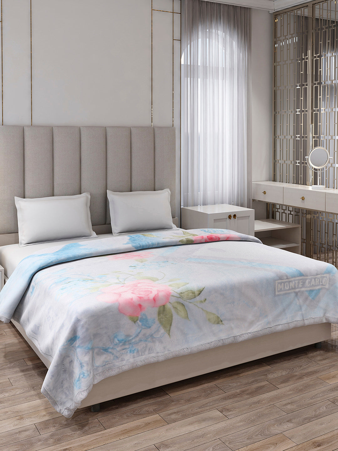 Printed Double Bed 2 Ply, 871 GSM Blanket for Heavy Winter - (Moon Valley Plus)