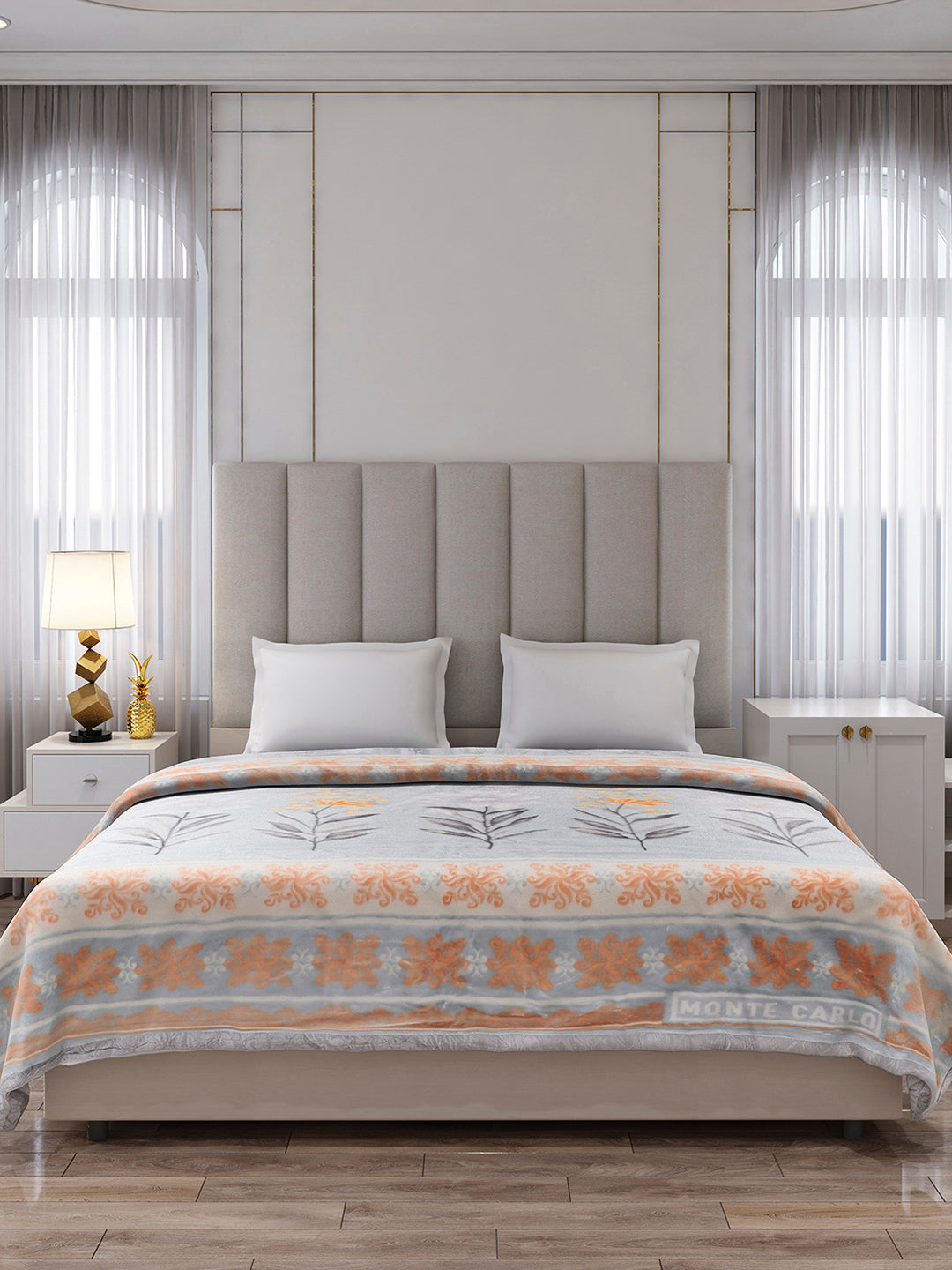 Printed Double Bed 2 Ply, 871 GSM Blanket for Heavy Winter - (Moon Valley Plus)