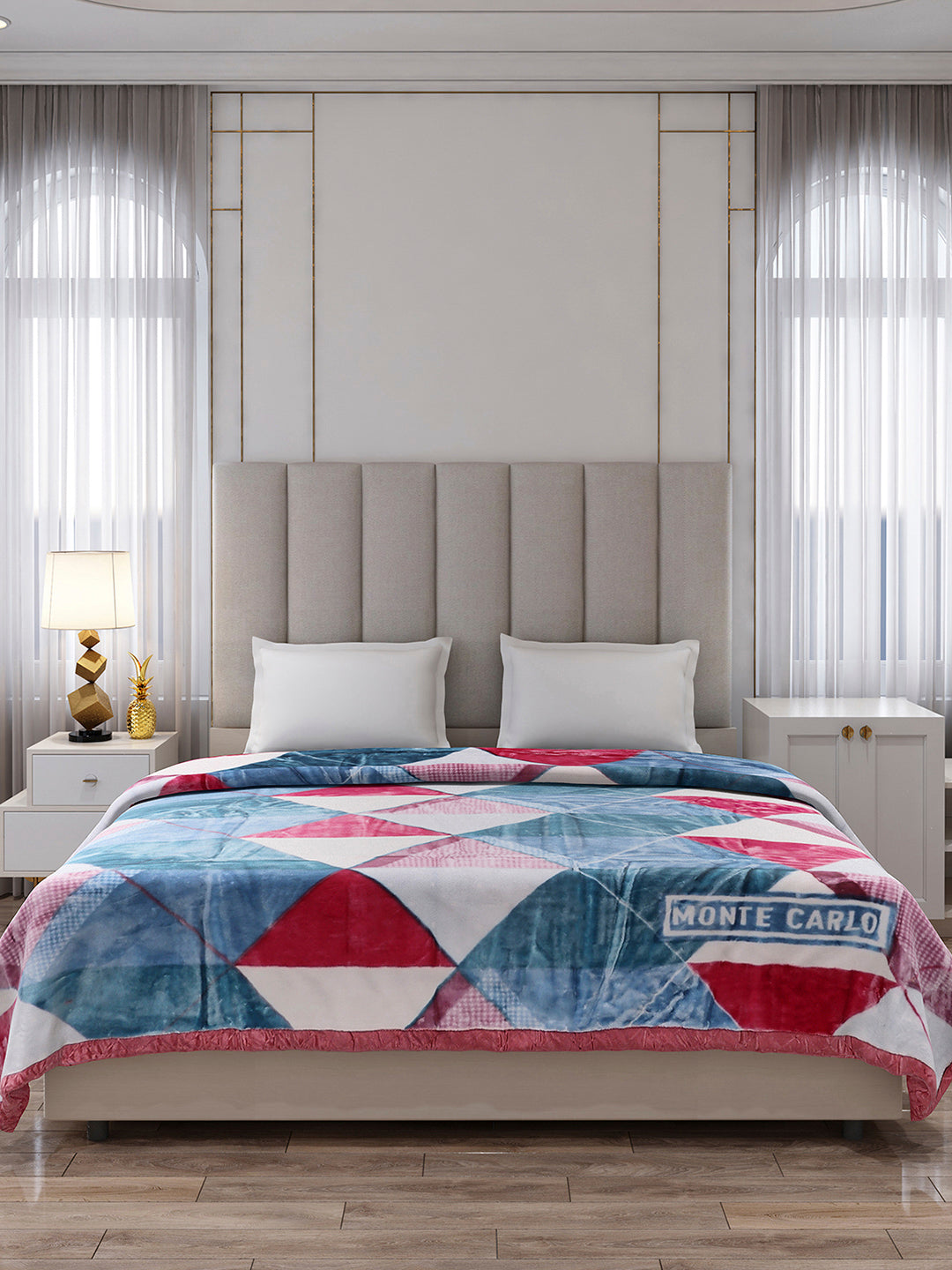 Printed Double Bed 2 Ply, 871 GSM Blanket for Heavy Winter - (Moon Valley Plus)