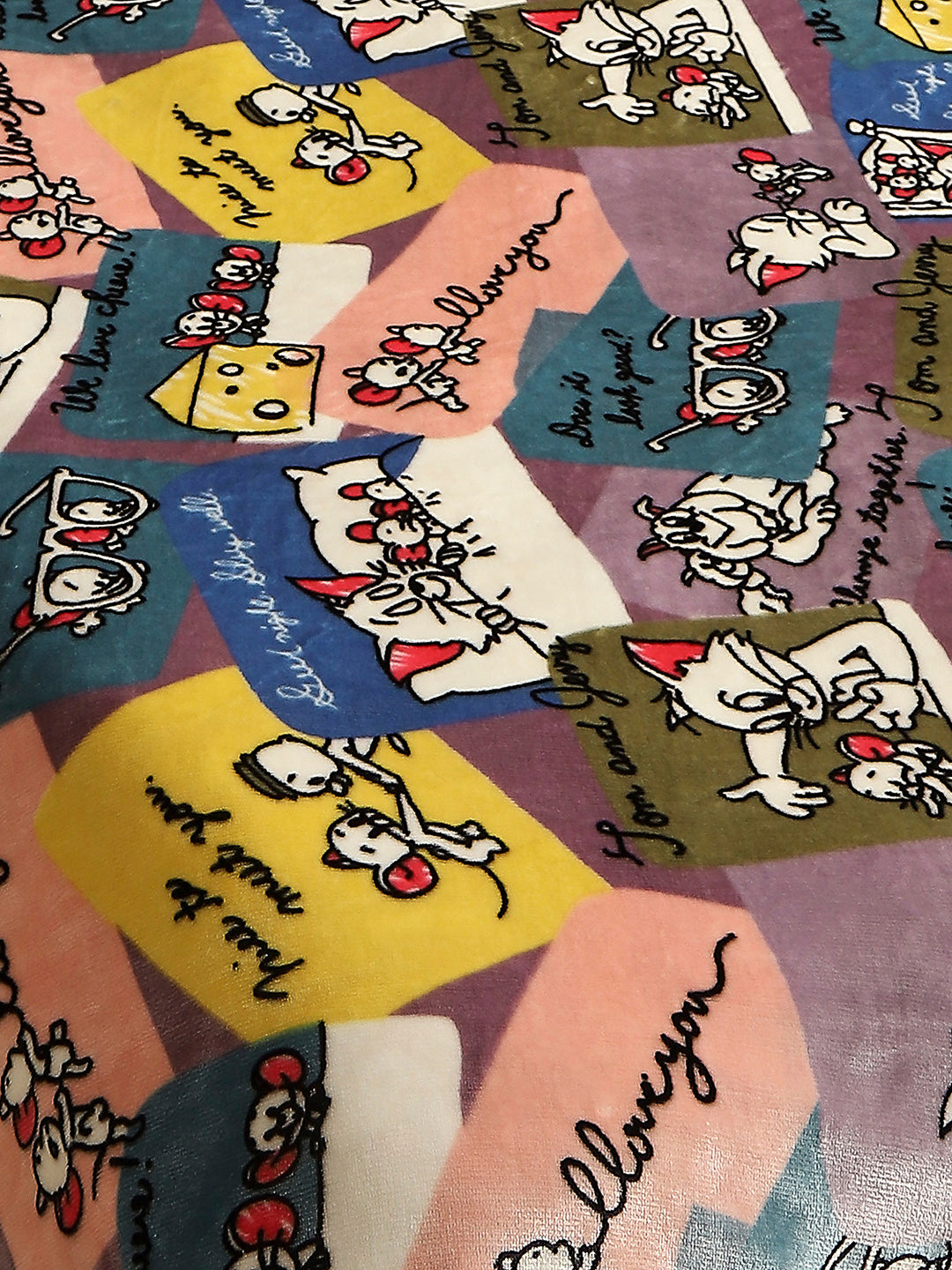 Tom and Jerry with Typography Print Plush Cartoon Network Multicolor Baby Blanket