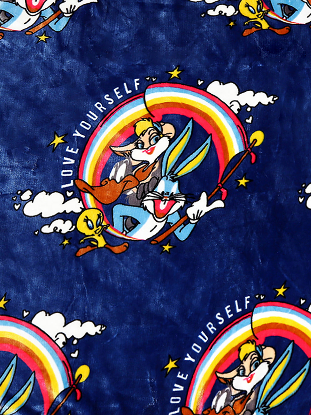 Bunny Character Printed Blue Velvety Cartoon Network Blue Baby Blanket