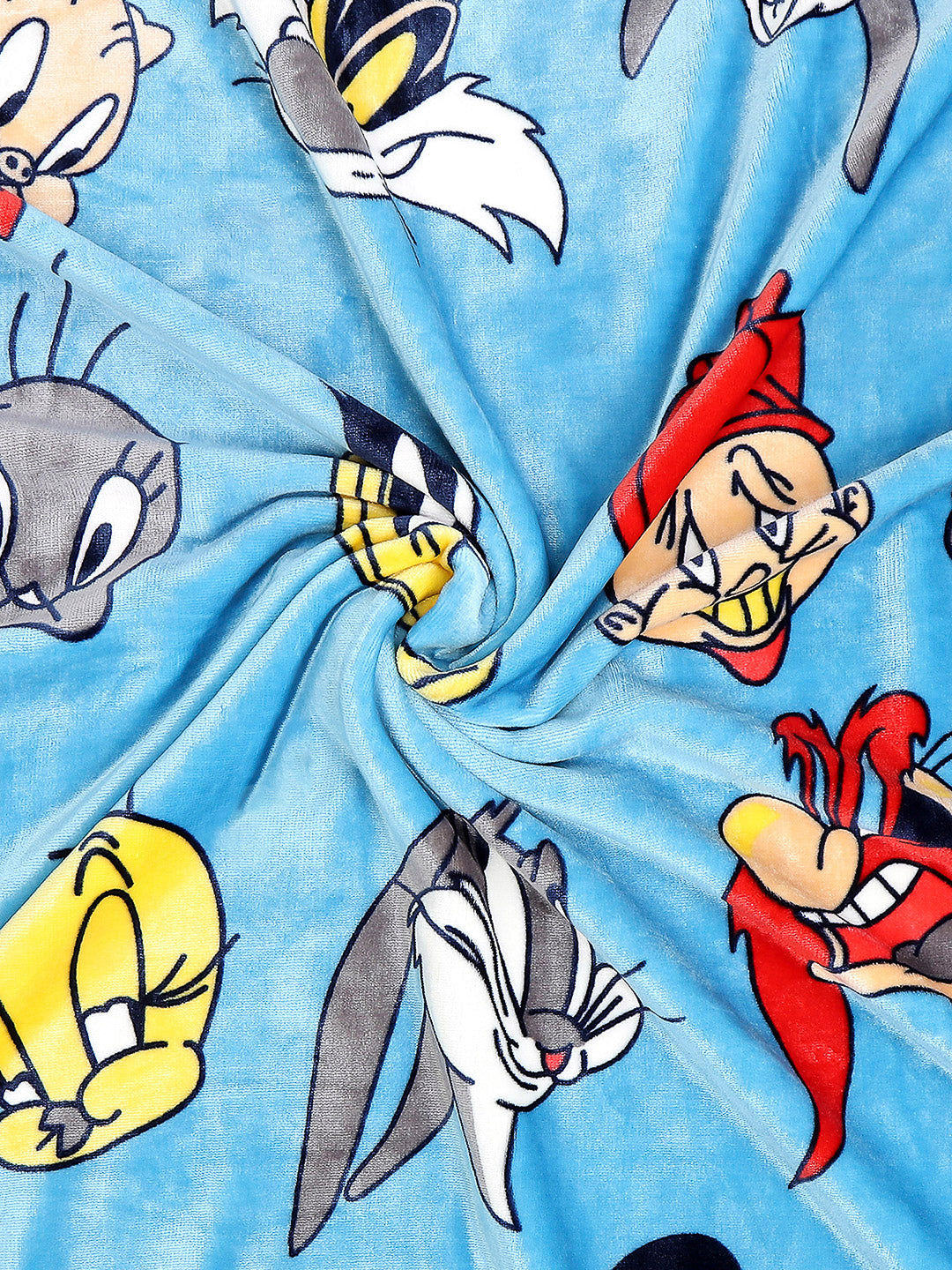 Looney Tunes Printed Soft Plush Cartoon Network Blue Baby Blanket