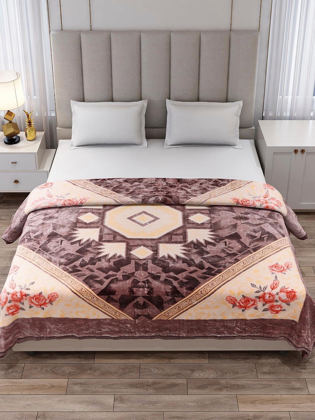 Printed Double Bed 1 Ply Blanket for Mild Winter - (Regal)