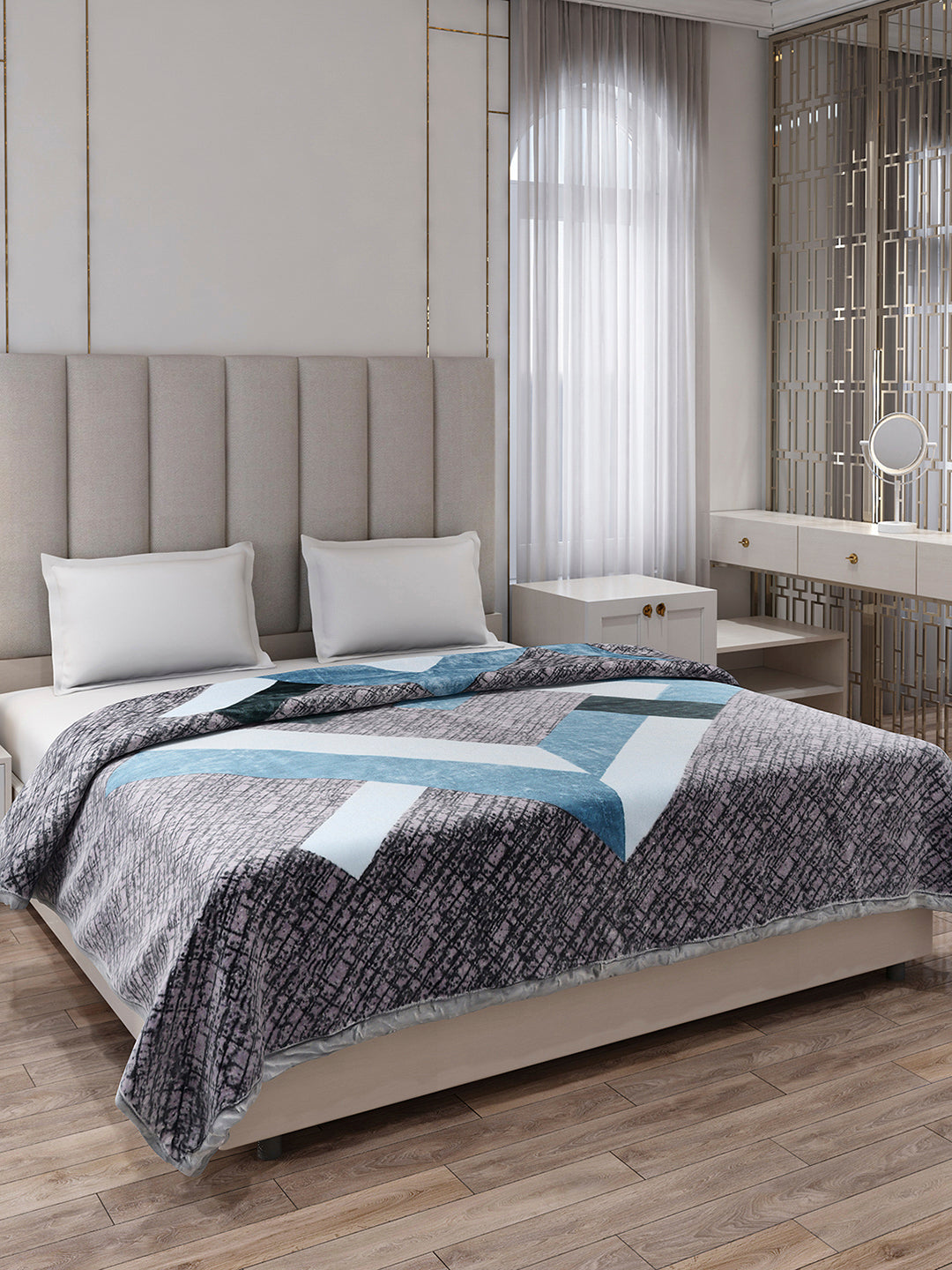 Printed Double Bed 1 Ply Blanket for Mild Winter - (Regal)