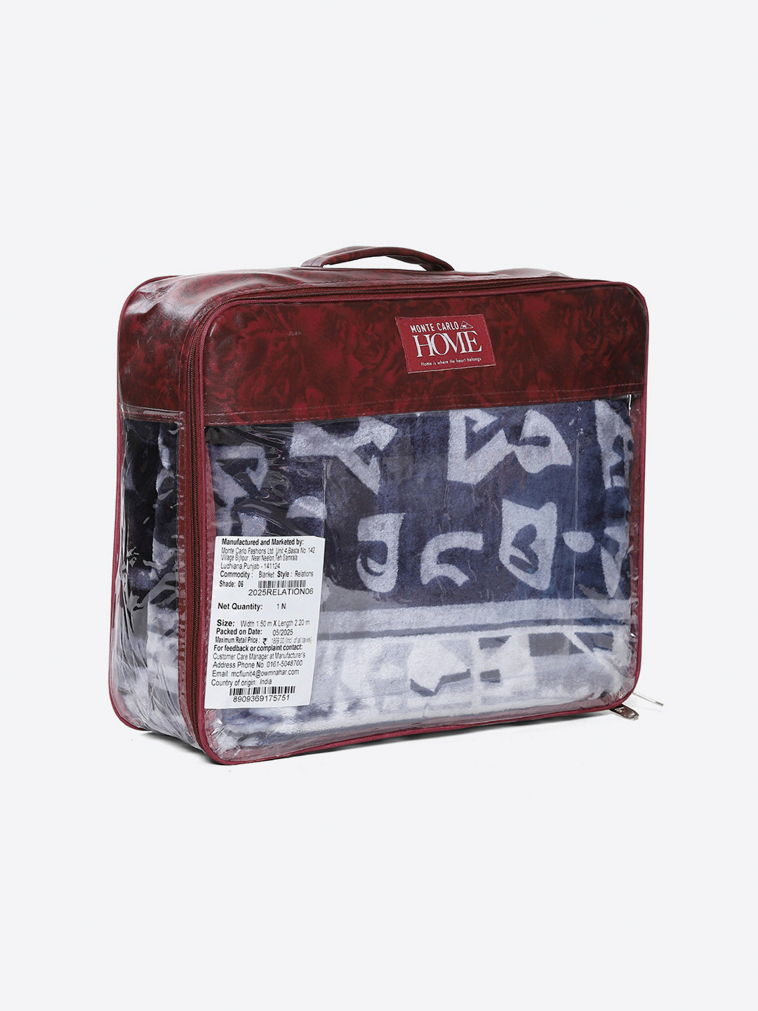 Printed Double Bed 1 Ply, 540 GSM Blanket for Winter - (Relation PVC)