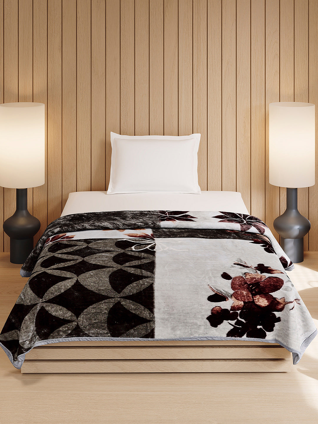 Printed Double Bed 1 Ply, 540 GSM Blanket for Winter - (Relation PVC)