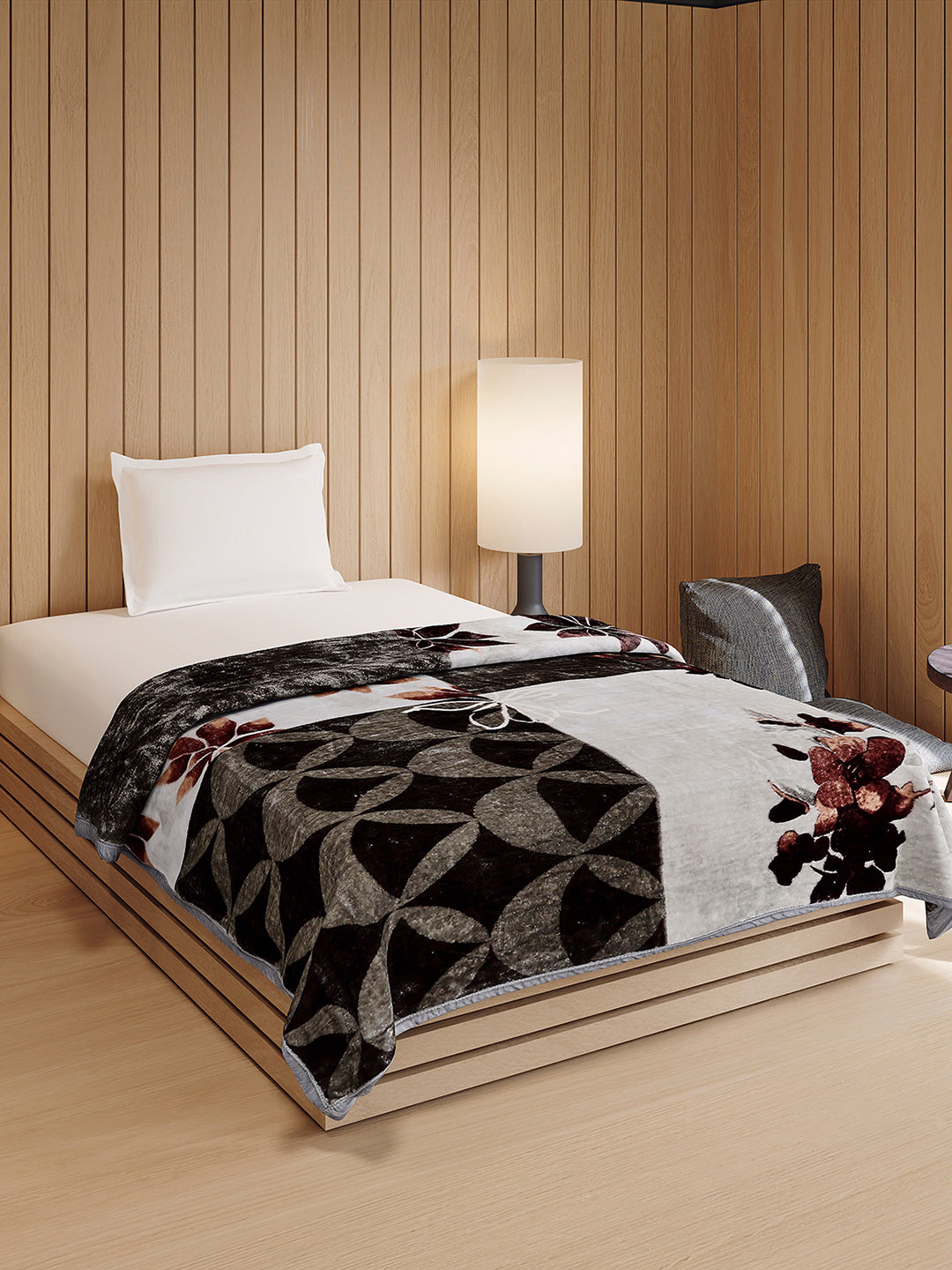 Printed Double Bed 1 Ply, 540 GSM Blanket for Winter - (Relation PVC)