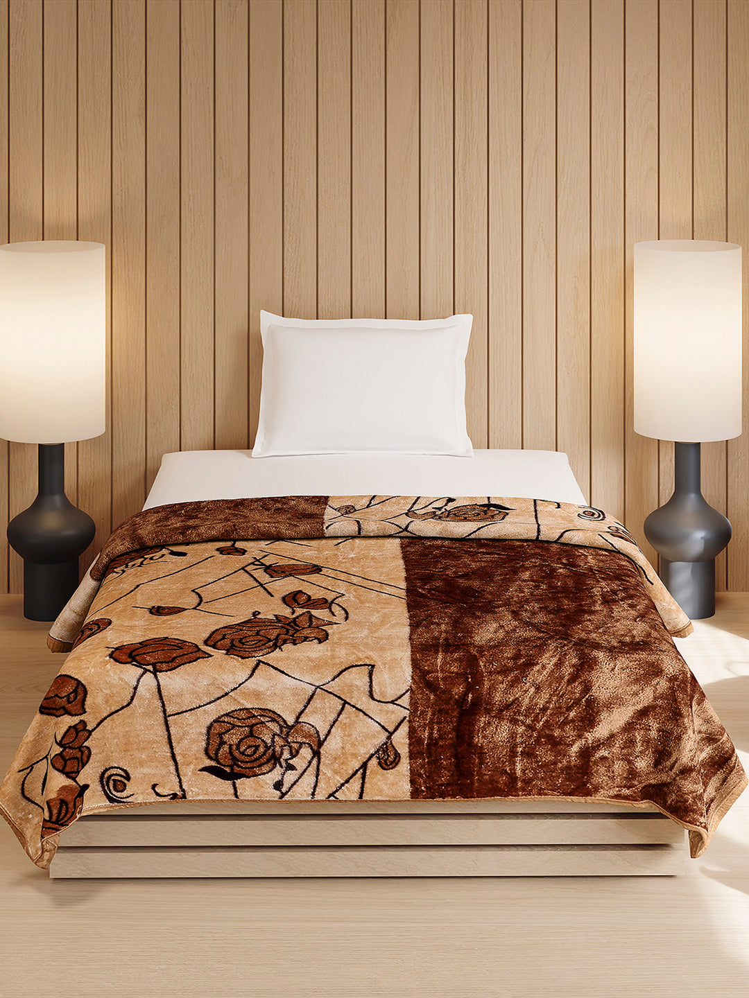 Printed Double Bed 1 Ply, 540 GSM Blanket for Winter - (Relation PVC)