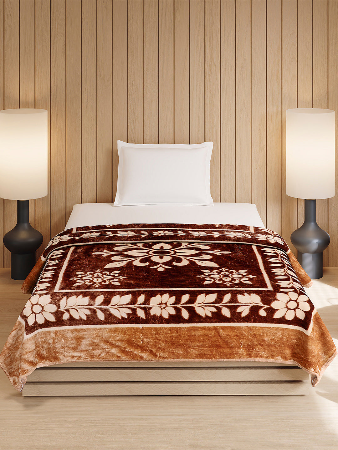 Printed Double Bed 1 Ply, 540 GSM Blanket for Winter - (Relation PVC)