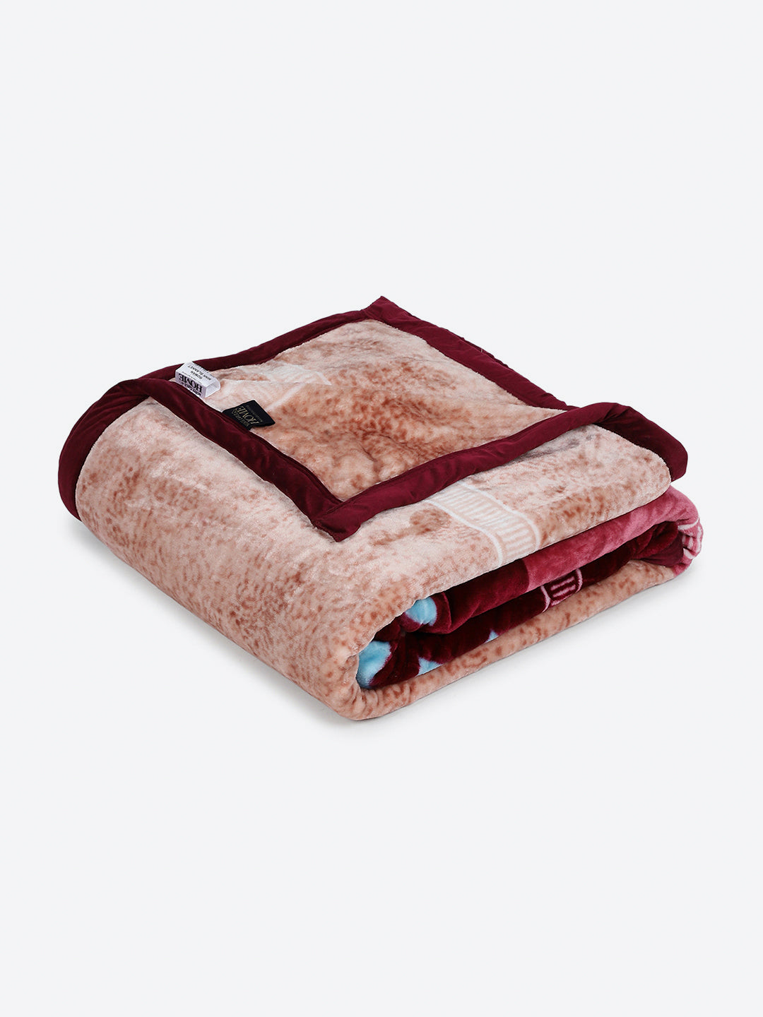 Printed Double Bed 1 Ply, 549 GSM Blanket for Mild Winter - (Roman Box)