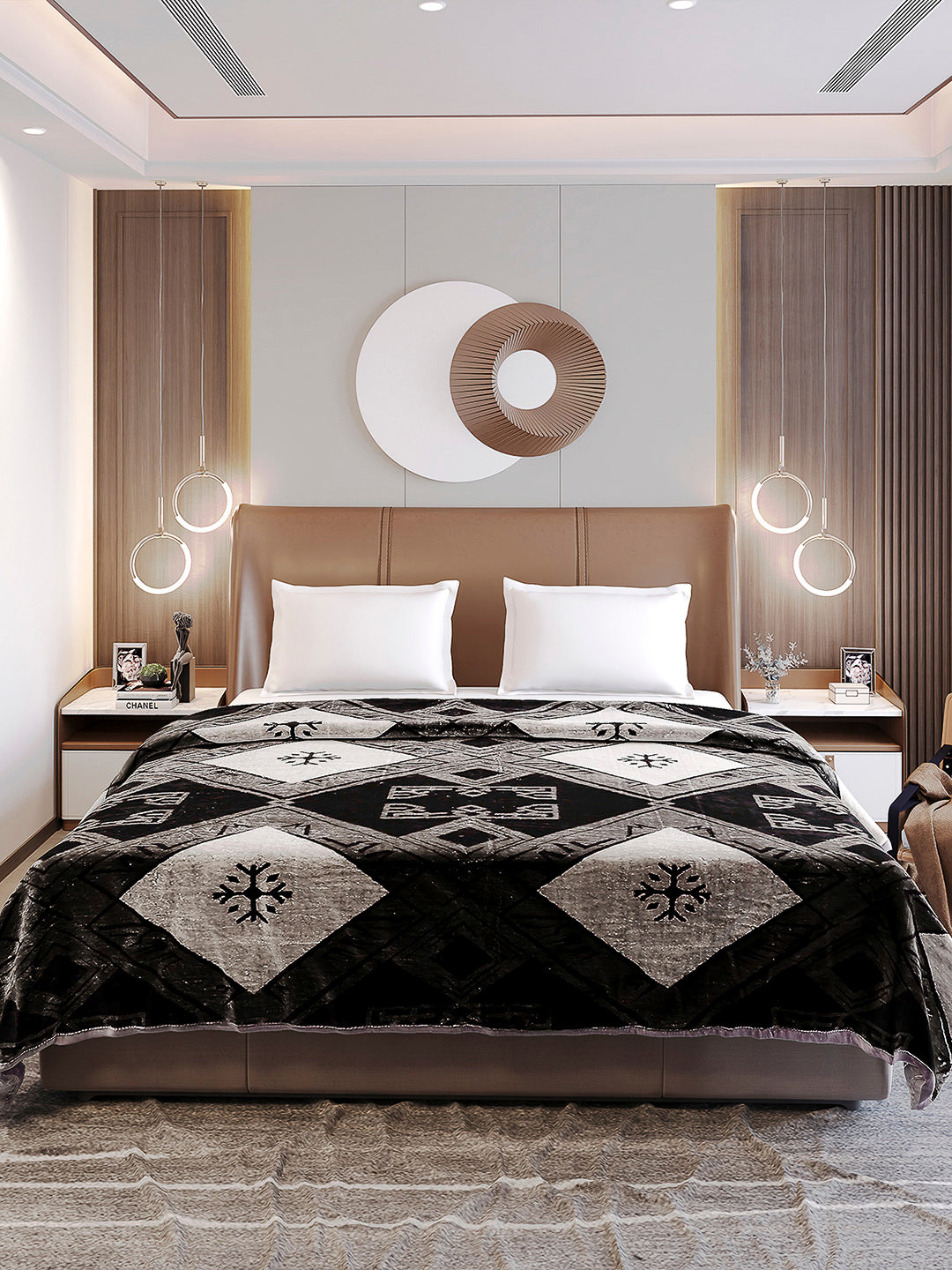 Printed Double Bed Blanket 1 Ply, 550 GSM, 2.9 kg (Roman)