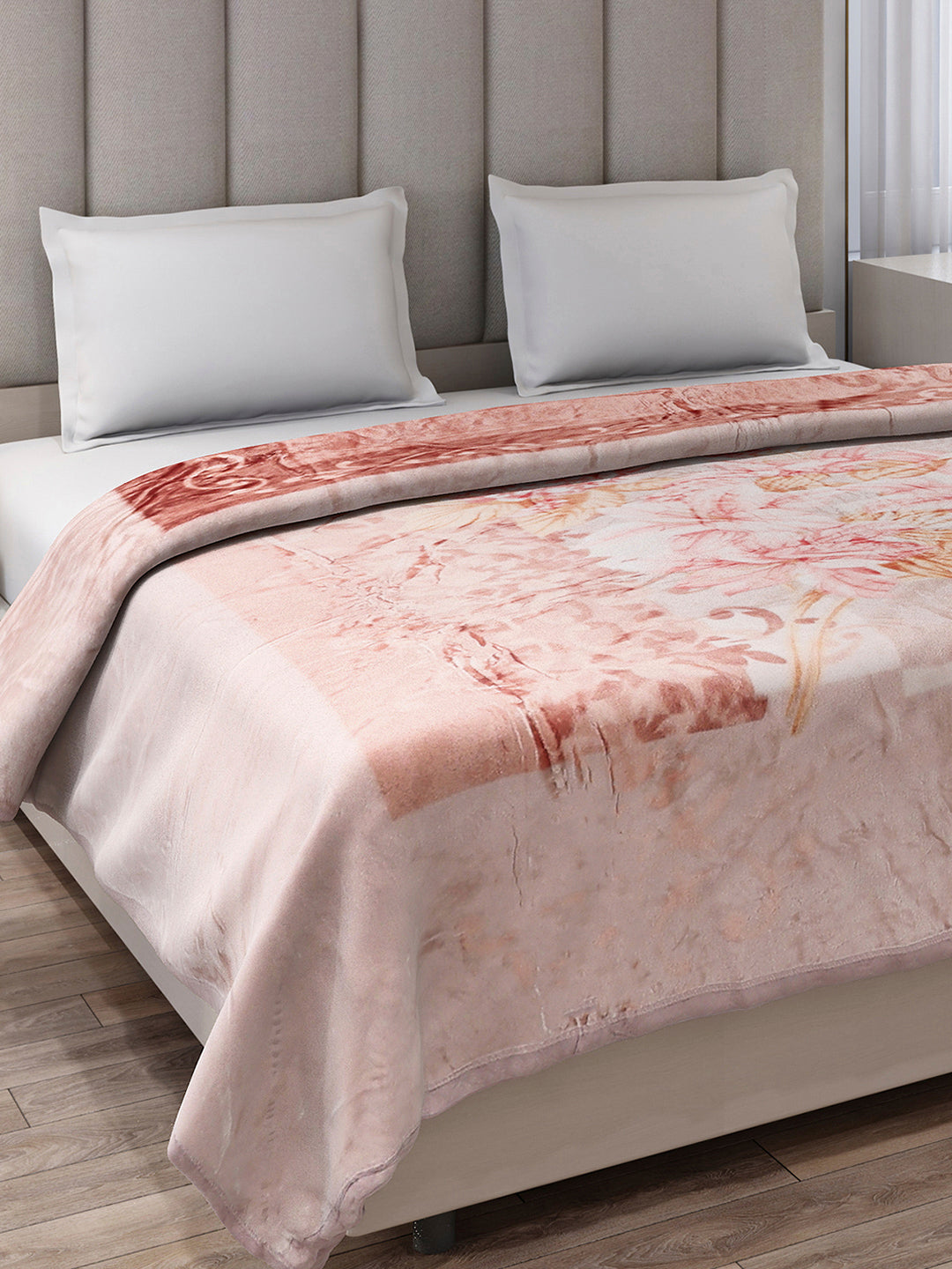 Printed Double Bed 1 Ply, 530 GSM Super Soft Blanket for Mild Winter - (Roman Plus)