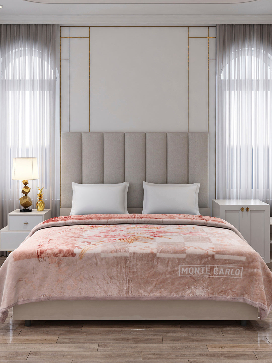 Printed Double Bed 1 Ply, 530 GSM Super Soft Blanket for Mild Winter - (Roman Plus)