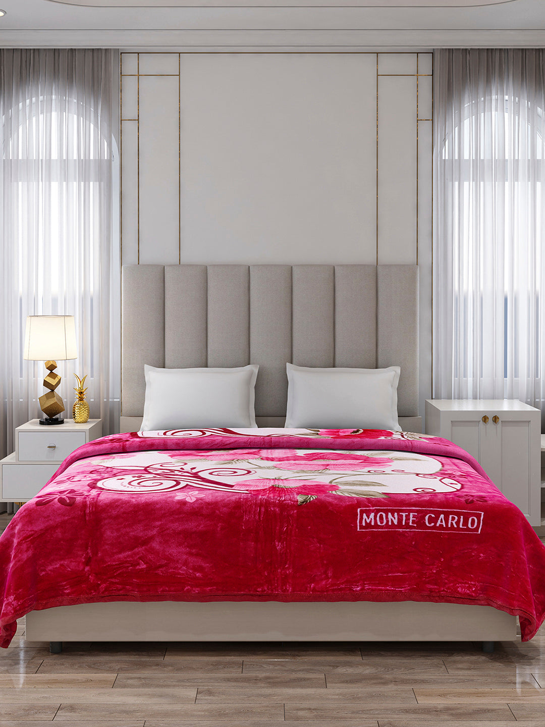 Printed Double Bed 1 Ply, 530 GSM Super Soft Blanket for Mild Winter - (Roman Plus)