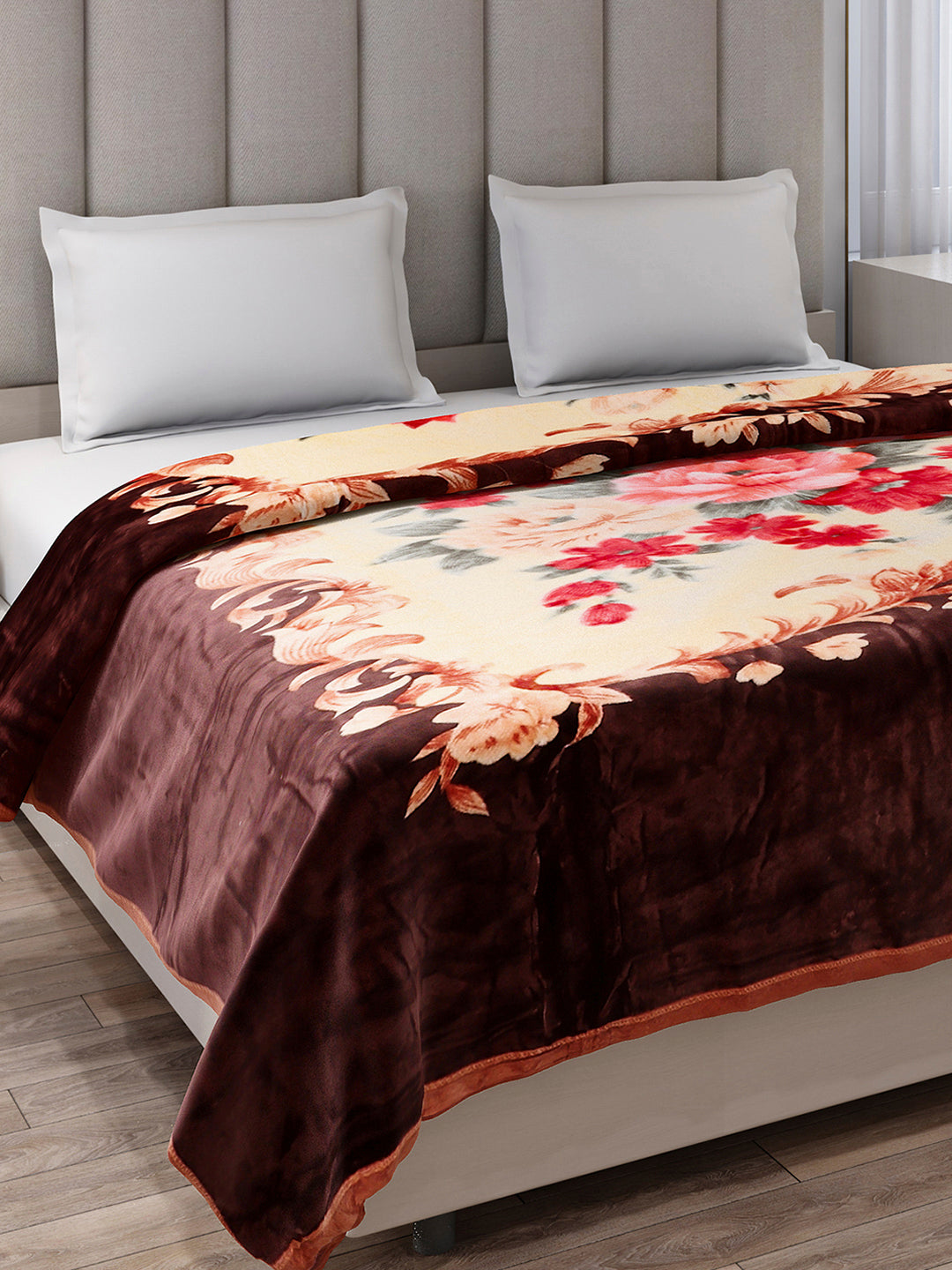 Printed Double Bed 1 Ply, 530 GSM Super Soft Blanket for Mild Winter - (Roman Plus)