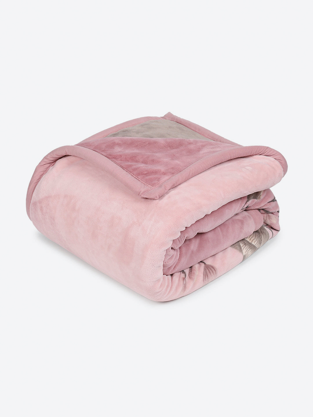 Printed Double Bed 3, 890 GSM Ply Blanket for Heavy Winter - (Rosewood)