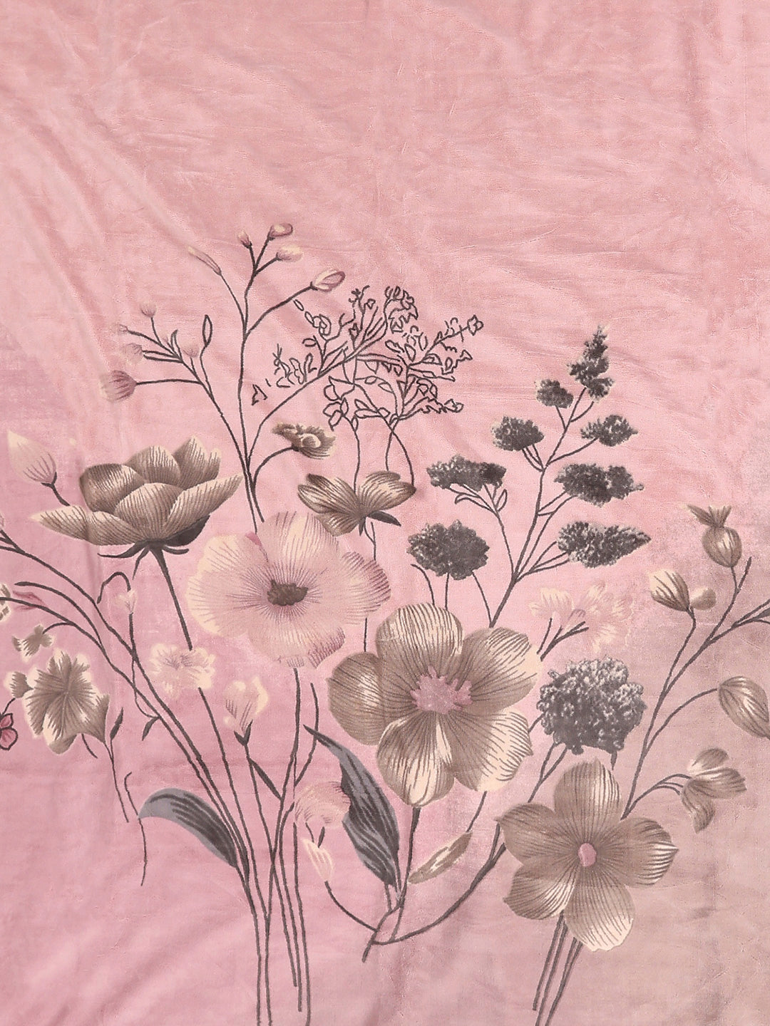 Printed Double Bed 3, 890 GSM Ply Blanket for Heavy Winter - (Rosewood)