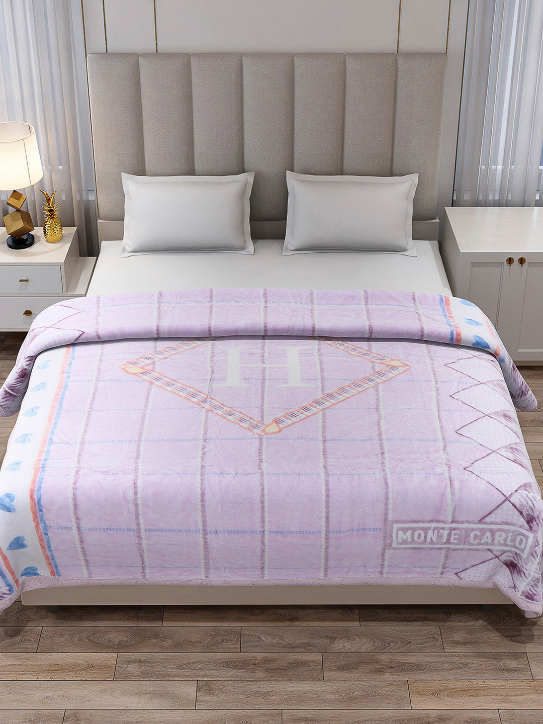 Printed Double Bed Reversible Blanket 2 Ply, 570 GSM, 3 kg (Royalgold Plus)