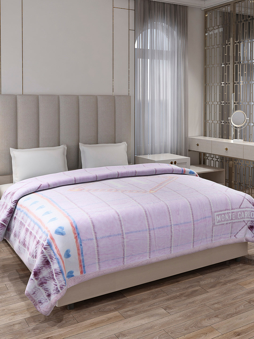 Printed Double Bed Reversible Blanket 2 Ply, 570 GSM, 3 kg (Royalgold Plus)