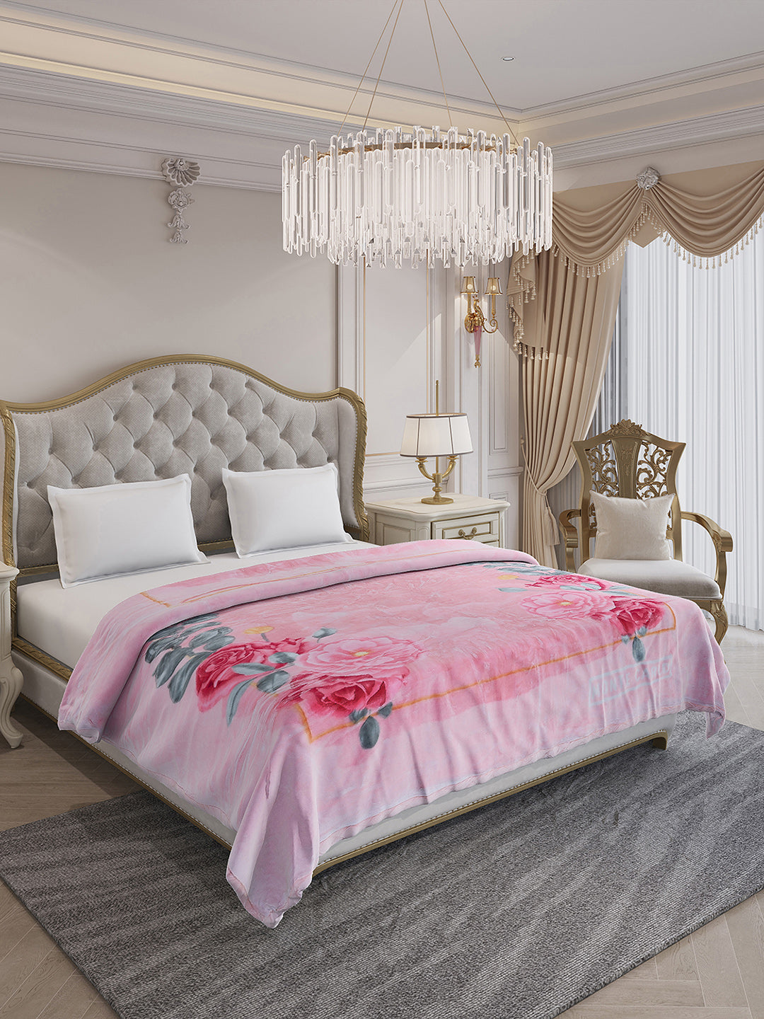 Printed Double Bed Reversible Blanket 3 Ply, 1516 GSM, 8 kg (Superimo)