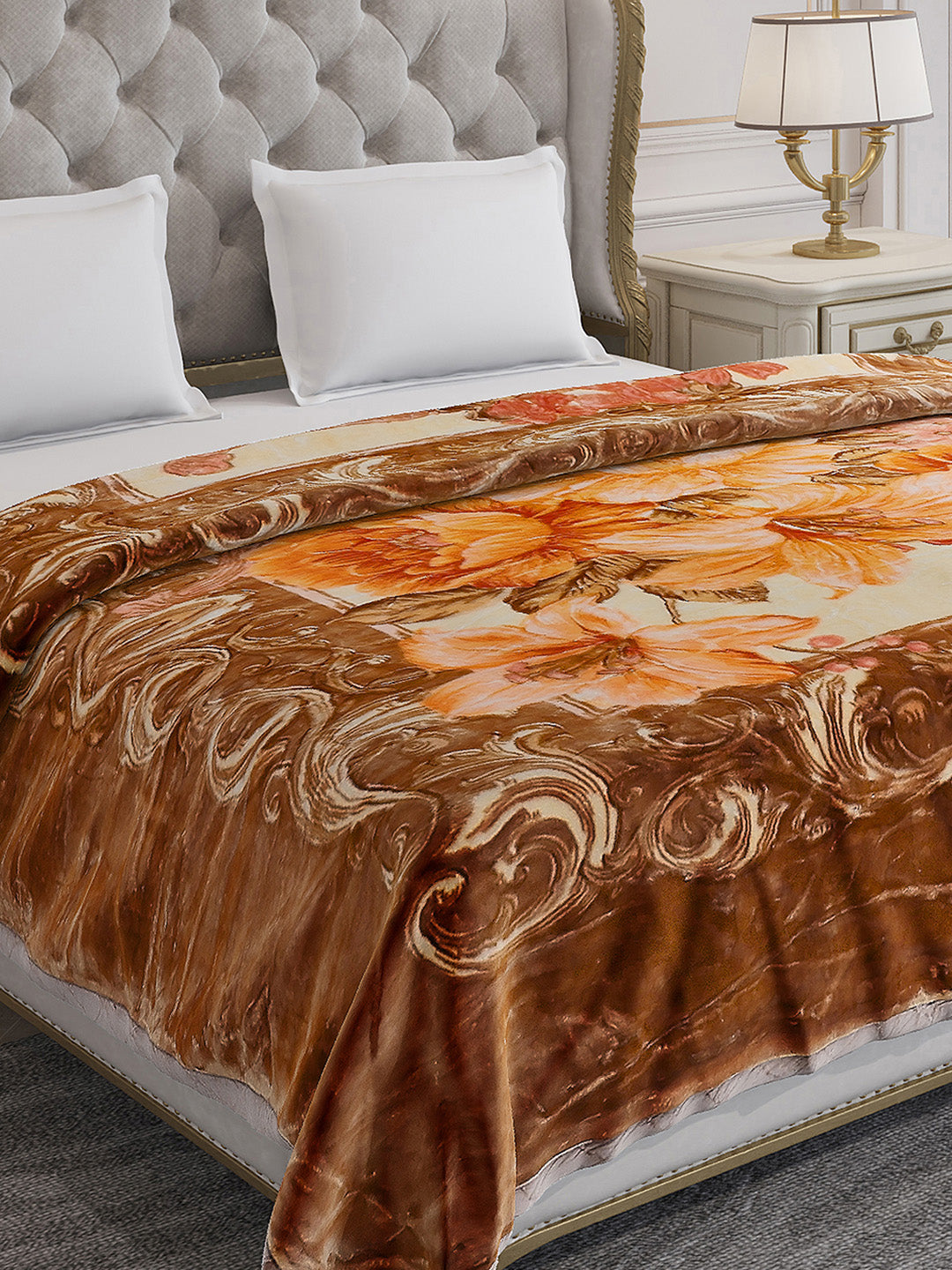 Printed Double Bed Reversible Blanket 3 Ply, 1516 GSM, 8 kg (Superimo)