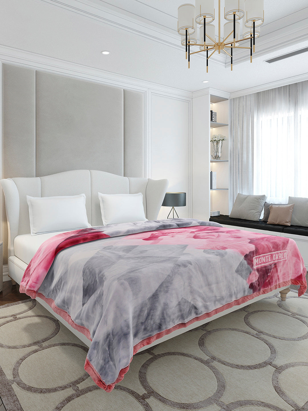 Printed Double Bed 2 Ply, 909 GSM Embossed Blanket for Heavy Winter - (Vista Plus)