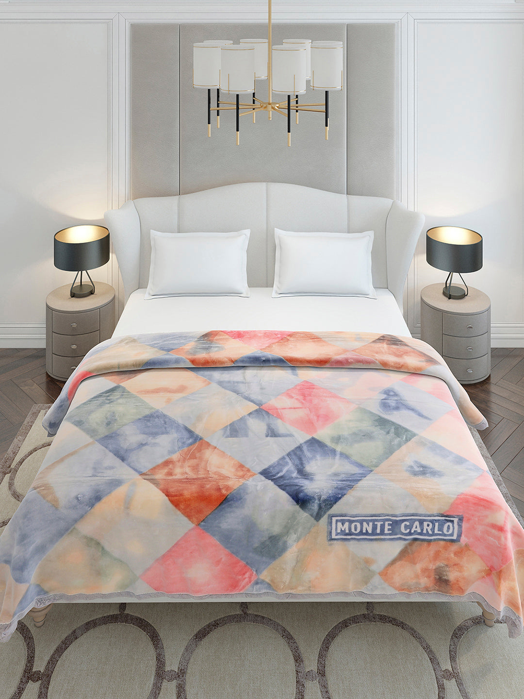 Printed Double Bed 2 Ply, 909 GSM Embossed Blanket for Heavy Winter - (Vista Plus)