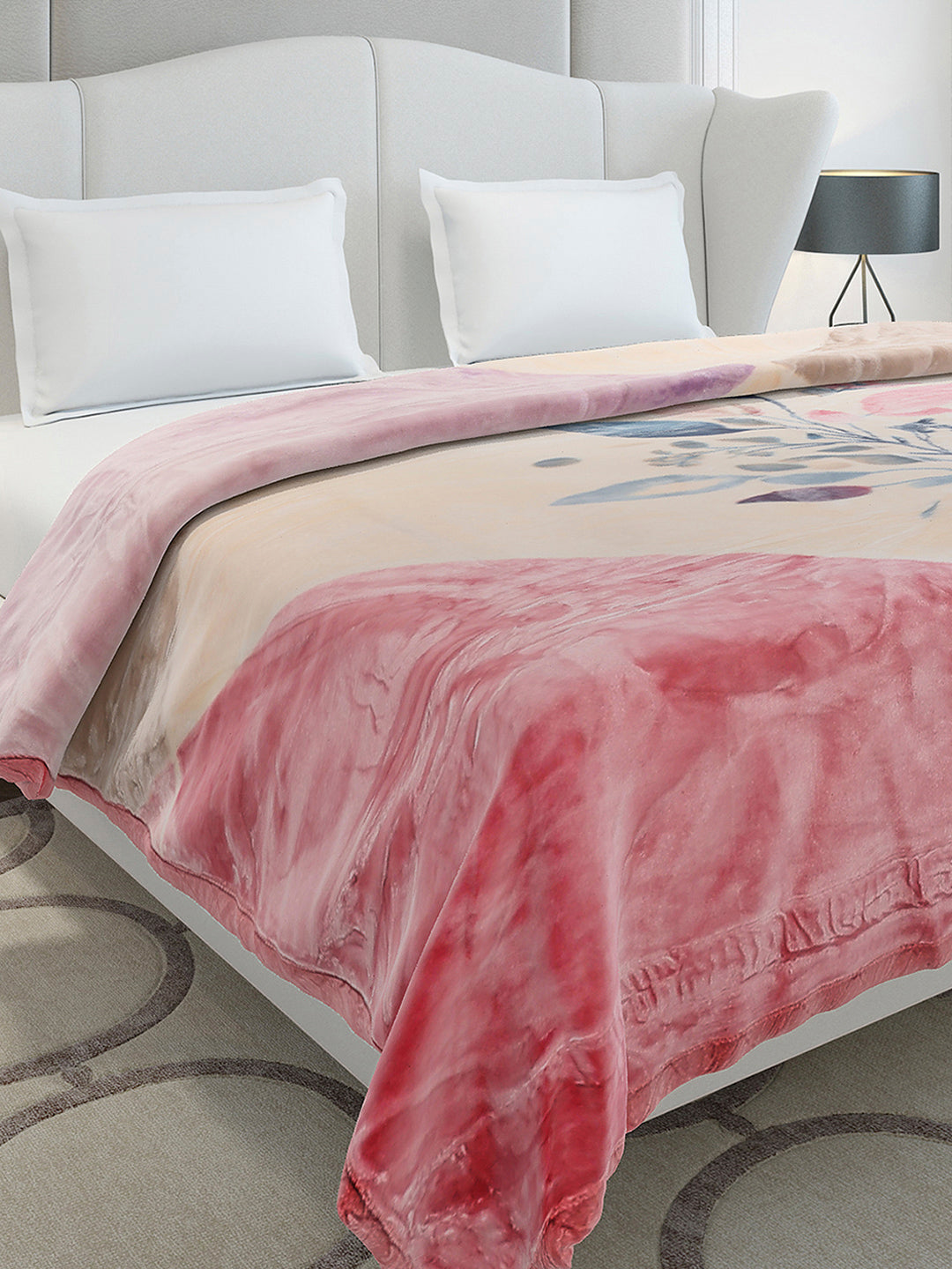 Printed Double Bed 2 Ply, 909 GSM Embossed Blanket for Heavy Winter - (Vista Plus)