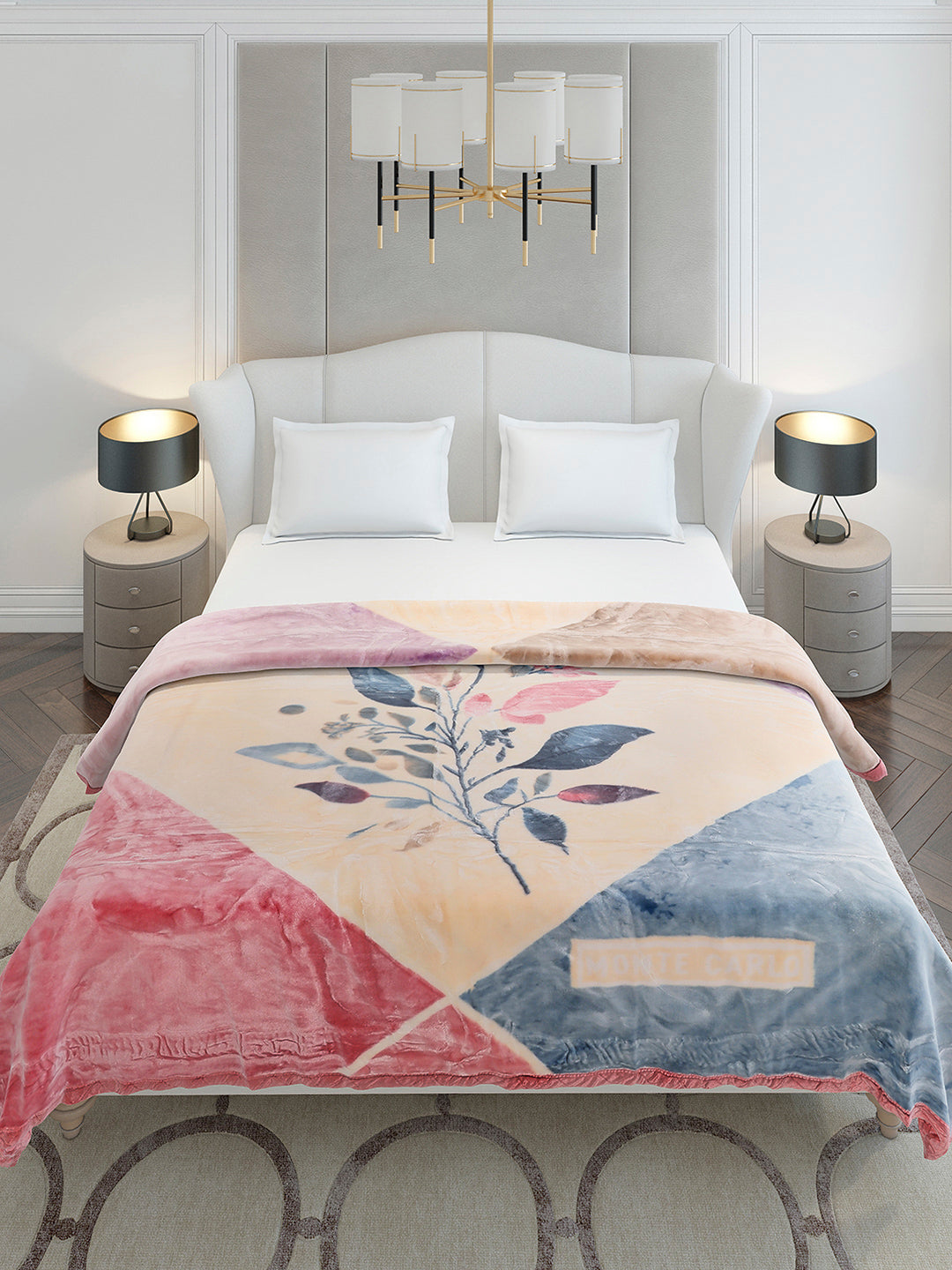 Printed Double Bed 2 Ply, 909 GSM Embossed Blanket for Heavy Winter - (Vista Plus)