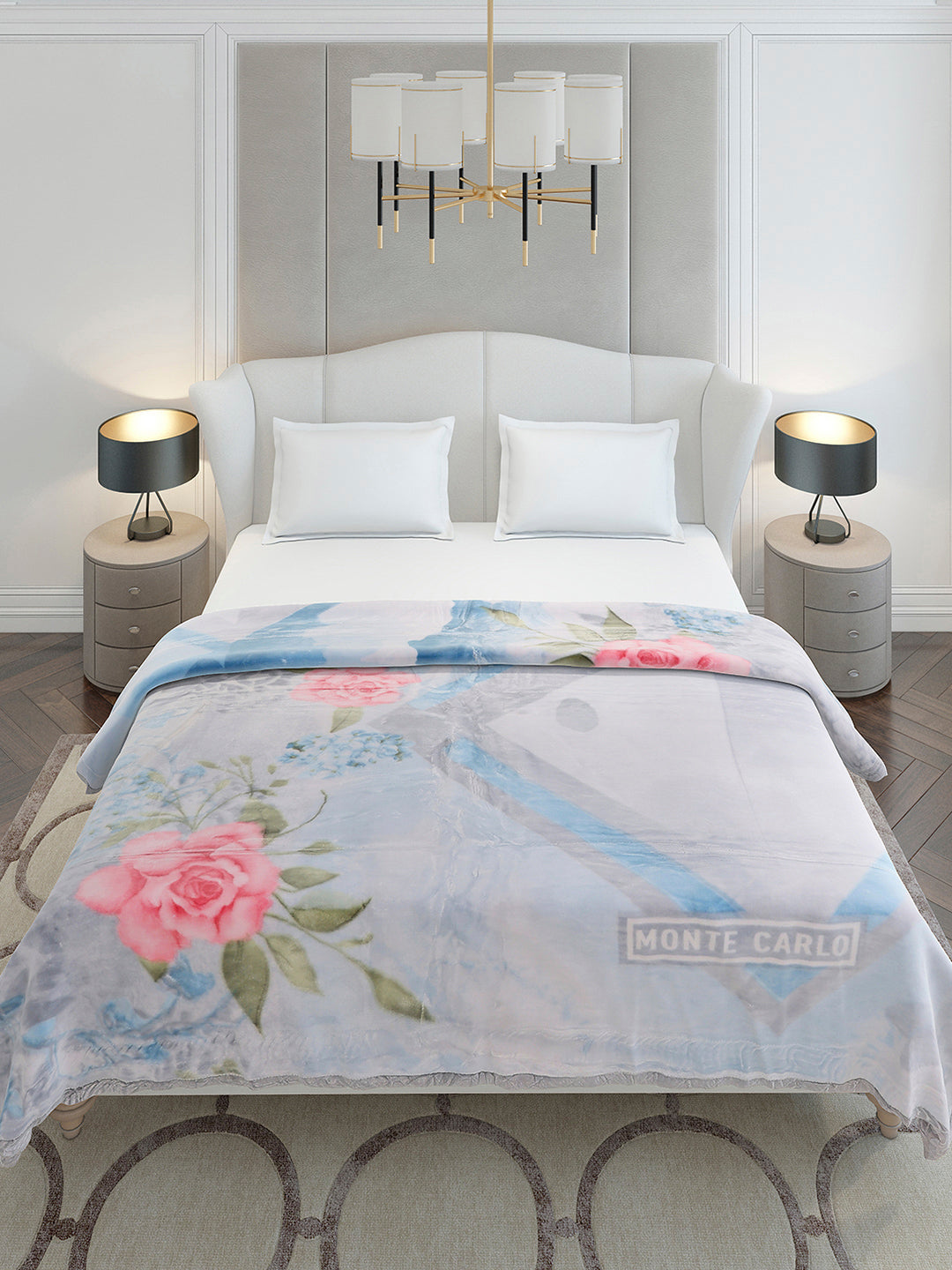 Printed Double Bed 2 Ply, 909 GSM Embossed Blanket for Heavy Winter - (Vista Plus)