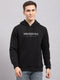 Men Black Printed Hooded Full Sleeve Sweatshirt