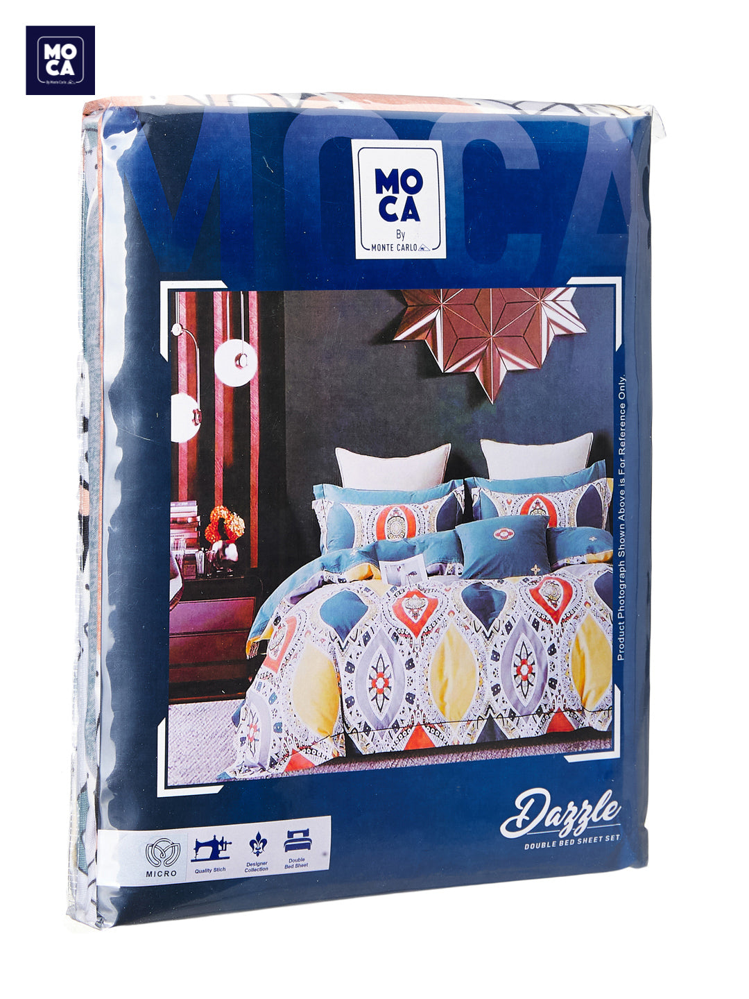 120 GSM Polyester Double Bed 1 Bedsheet with 2 Pillow Covers (Dazzle)