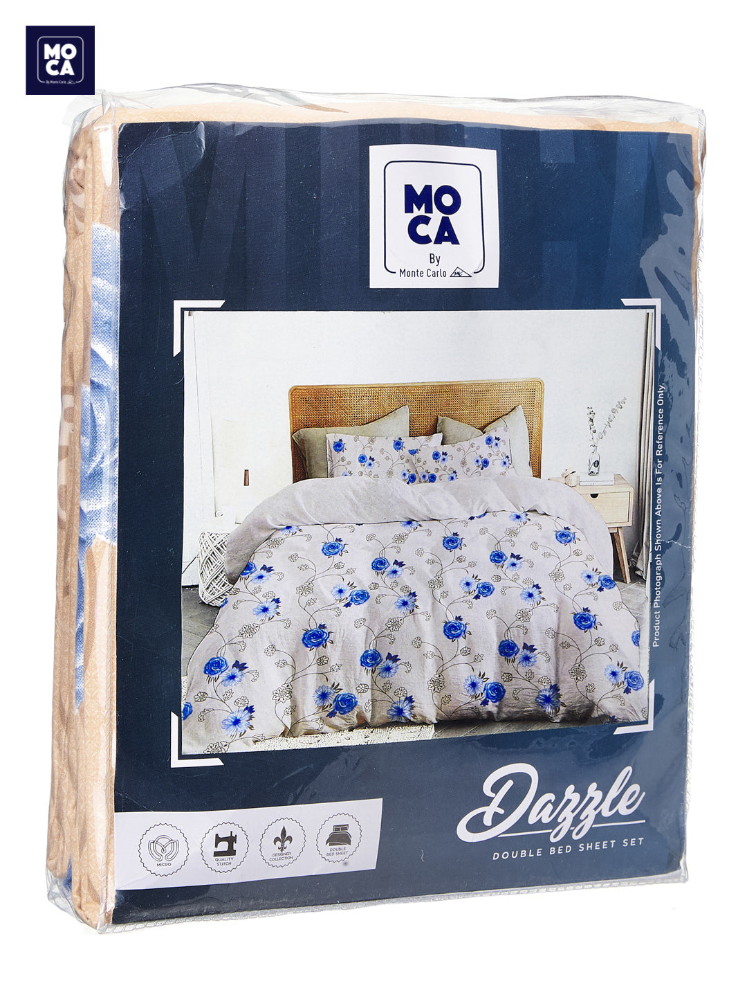 120 GSM Polyester Double Bed 1 Bedsheet with 2 Pillow Covers (Dazzle)