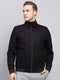Men Maroon & Black Check Mock Neck Full Sleeve Jacket