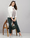 Women White Solid Mock Neck Full Sleeve Winter Top