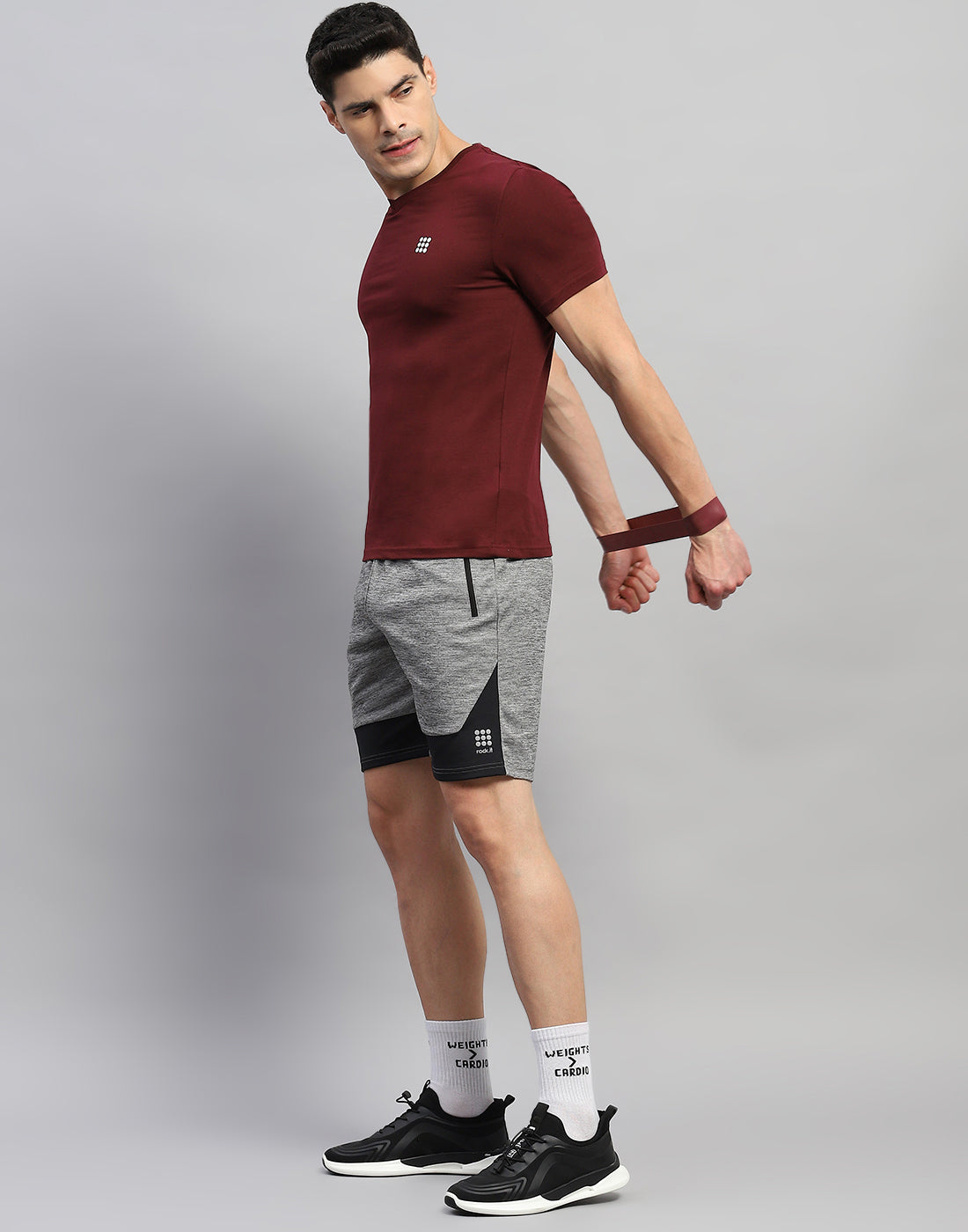 Men Grey Solid Regular Fit Short