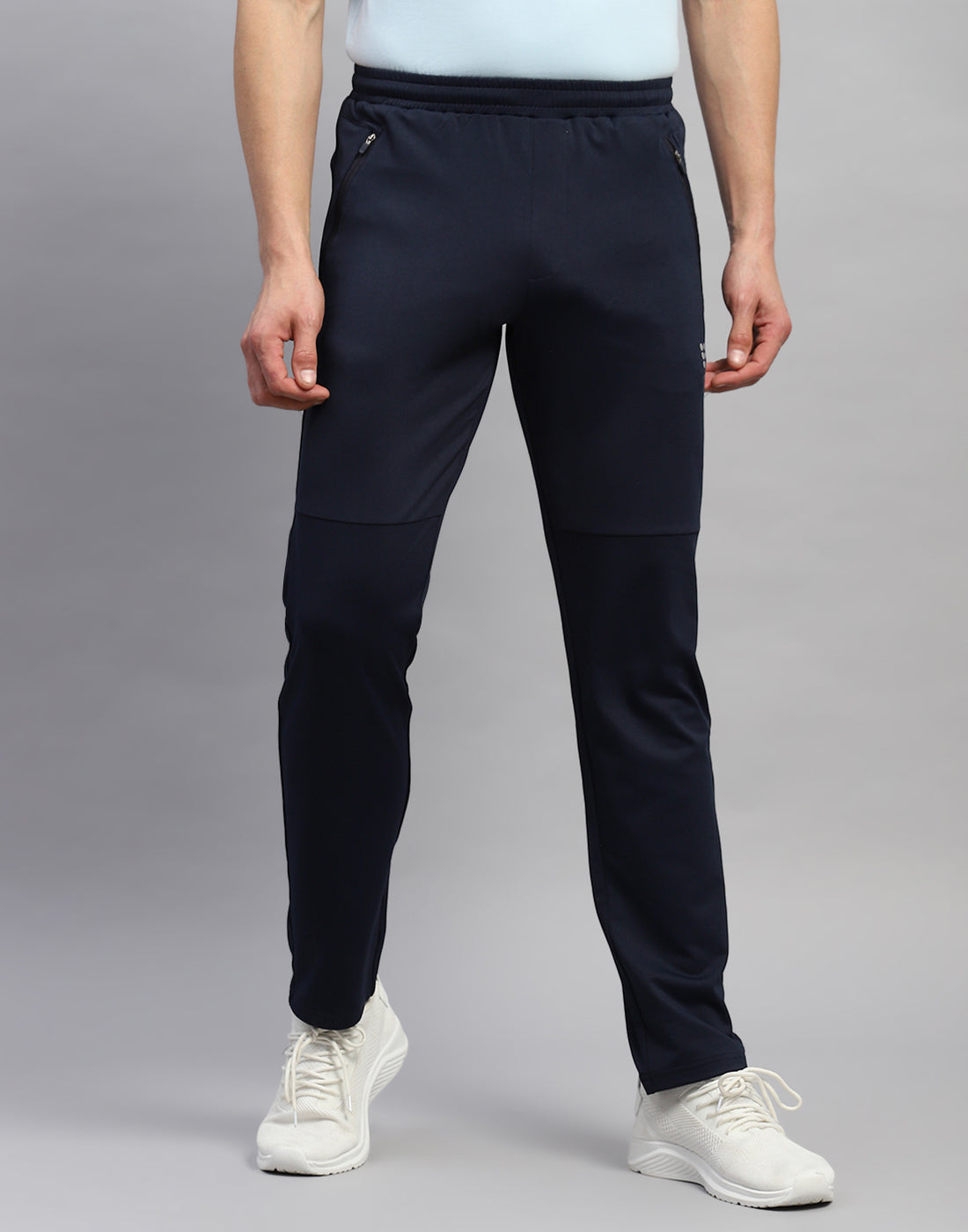 Men Navy Blue Solid Regular Fit Lower