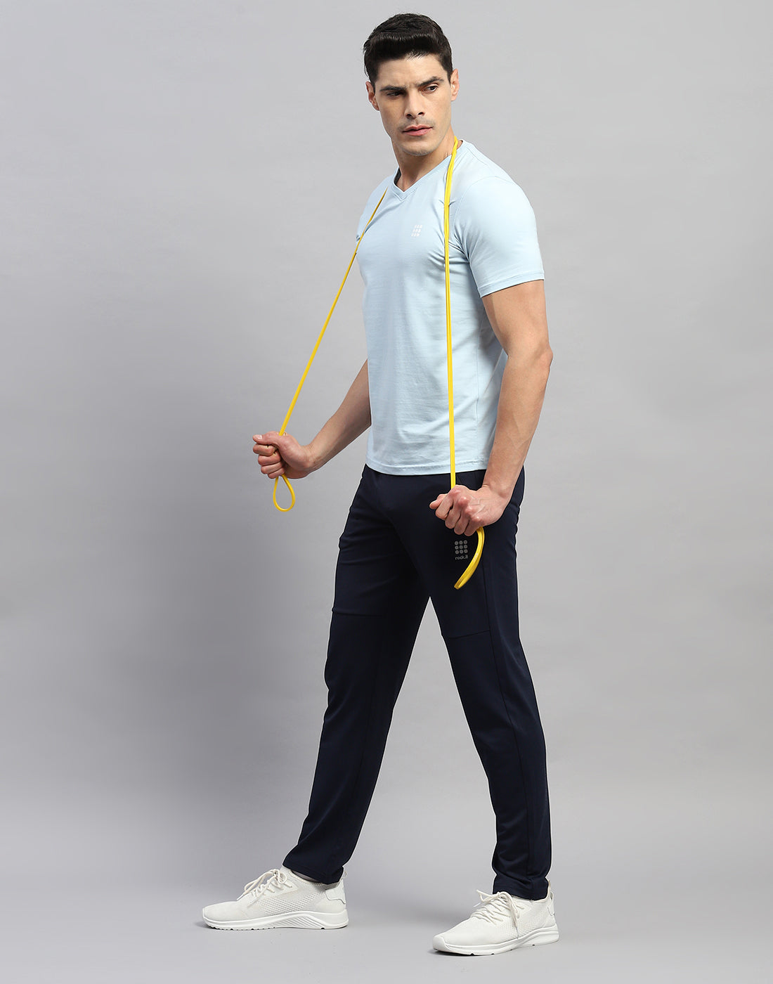Men Navy Blue Solid Regular Fit Lower