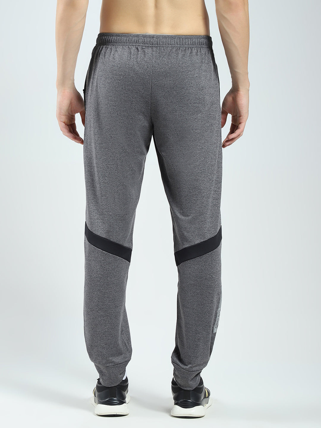 Men Charcoal Solid Regular Fit Lower