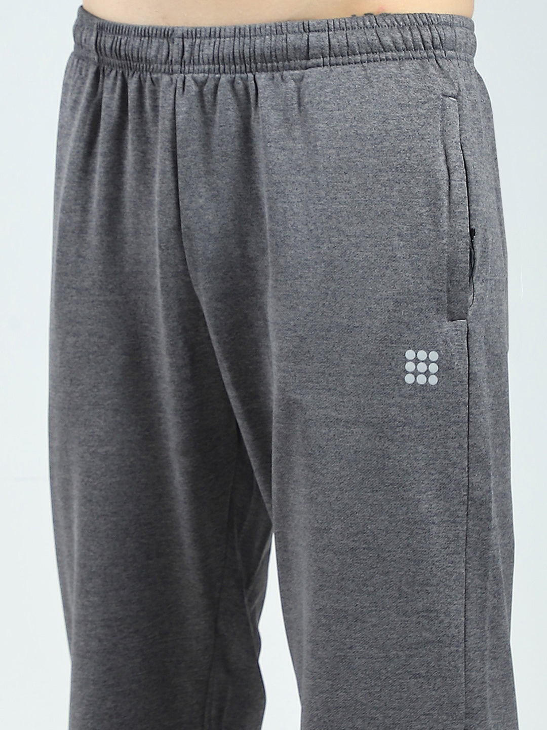 Men Charcoal Solid Regular Fit Lower
