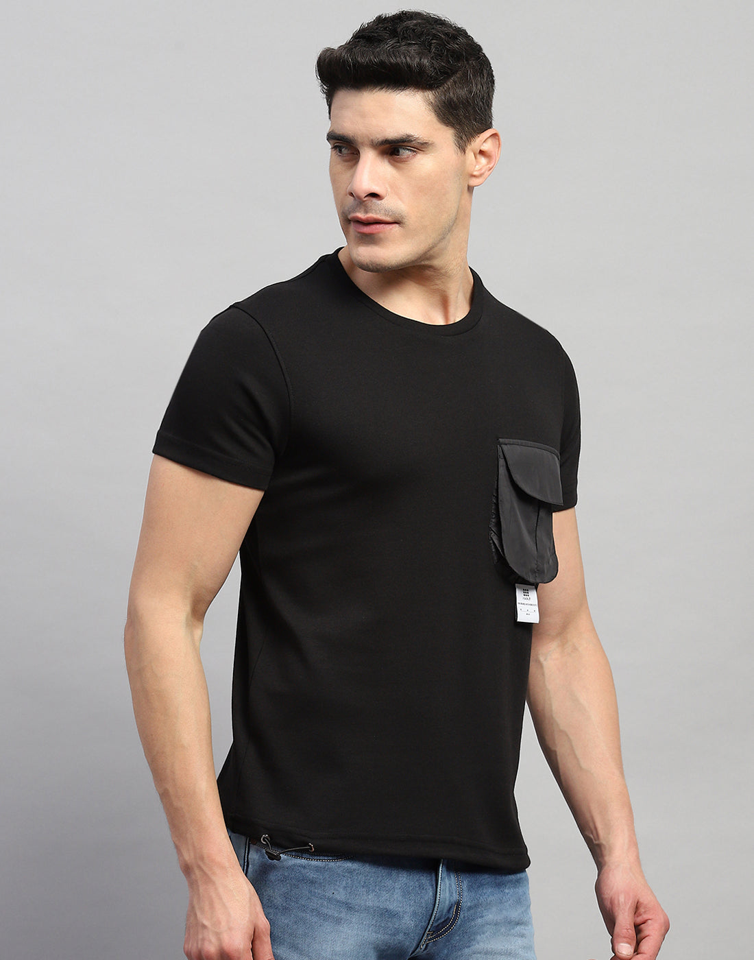 Rock.it Men Black Solid Round Neck Half Sleeve T-Shirt