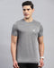 Rock.it Men Grey Self Design Round Neck Half Sleeve T-Shirt