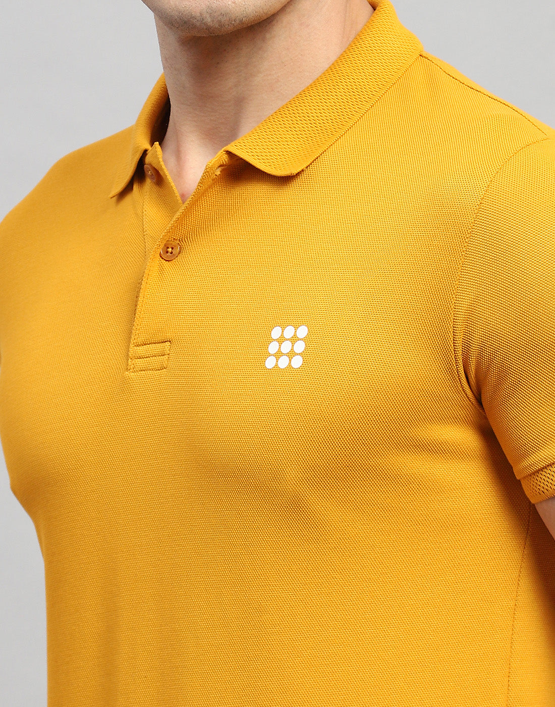 Men Mustard Solid Polo Collar Half Sleeve T-Shirt