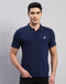 Rock.it Men Navy Blue Solid Polo Collar Half Sleeve T-Shirt
