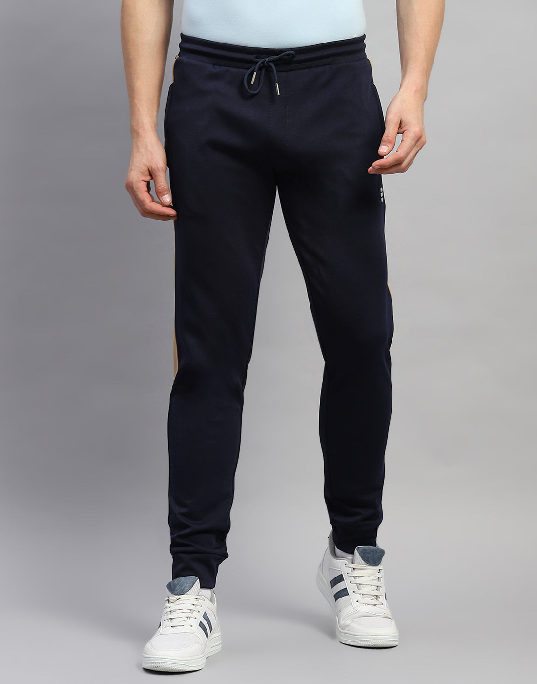 Men Navy Blue Solid Regular Fit Jogger